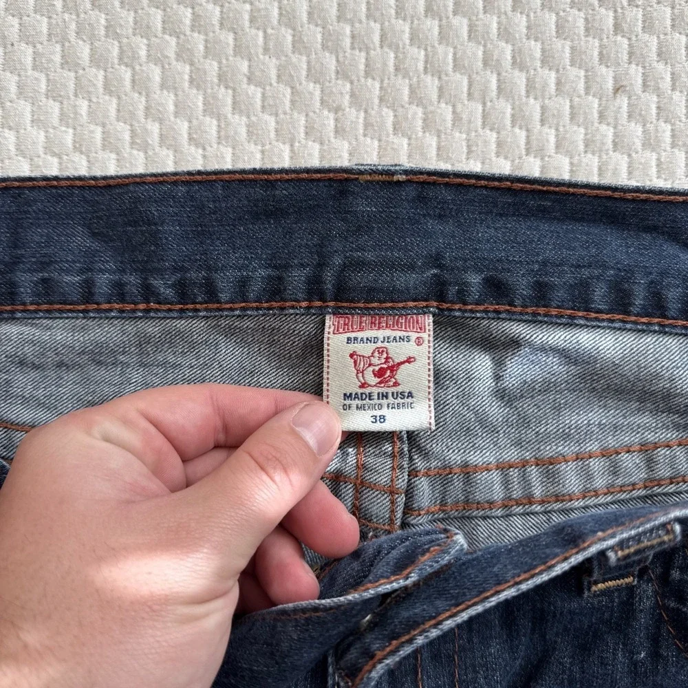 Vtg. True Religion Mens 38x30 RN 112790 5 Pockets Y2k Multicolored‎ Stitching